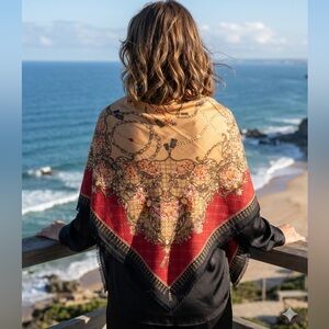 Collection Eighteen Italian Print Elegant Square Scarf 42”